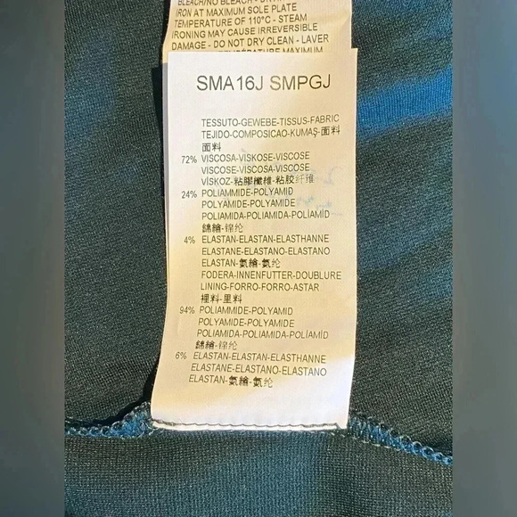 Armani Collezioni Green Knit Dress with Elastic Waist Gather, size 12 - Picture 6 of 10